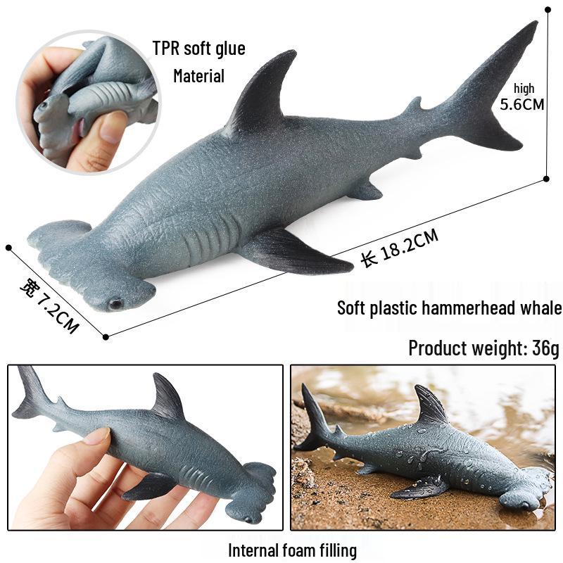 Детский набор моделей морских животных для снятия стресса: Рыба-фугу, Осьминог, Краб, Акула, Дунклеостей