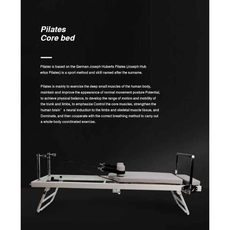 Folding Pilates Reformer with Metal Frame - Sturdy Core Training Machine for Yoga & Pilates, Home-Use Exercise Equipment