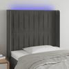 LED Headboard Dark Grey 83 x 16 x 118 128 cm Velvet