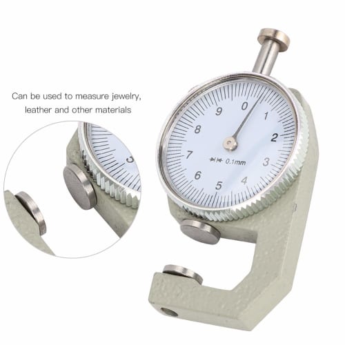 Micrometer Thickness Gauge, Analog, Thickness, Leather Thickness Gauge, Thickness, Probe, Measuring Instrument, 0-10mm