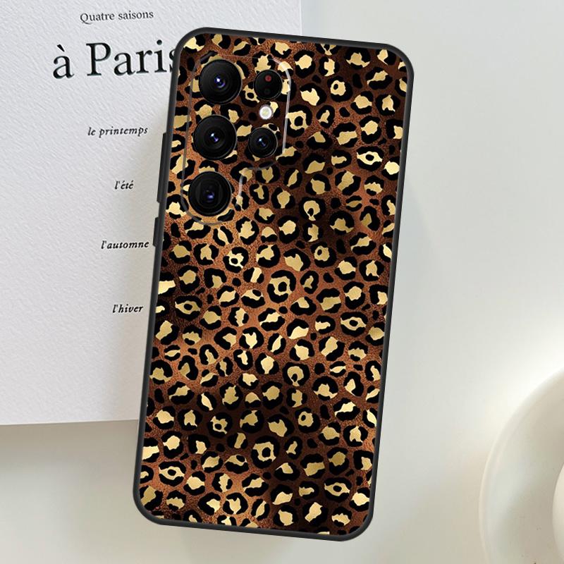 Luxury Leopard Case For Samsung Galaxy S26 Ultra S25 S24 S22 S21 S23 Ultra Plus S10 S20 S25 FE Phone Cover