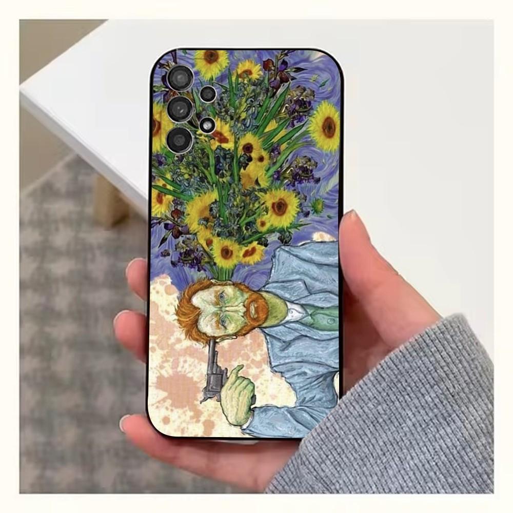 Чехол для телефона с рисунком под Ван Гога «Подсолнухи» для Samsung S25, S24, S23, S22, S20, S21, S10, Ultra, Plus, Lite, FE, Мягкий силиконовый черный чехол