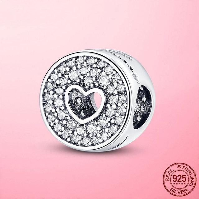 925 Sterling Silver O Pendant Love Heart Snake CZ Clip Charm Beads Fit Original Women Bracelet Bangle Silver 925 Jewelry