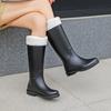 Высокие резиновые сапоги для женщин с хлопковыми резиновыми сапогами, нескользящие водонепроницаемые ботинки для улицы, длинные резиновые сапоги для рыцарей, женские