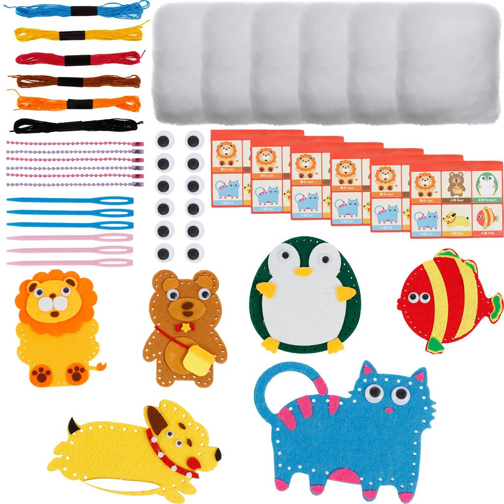 Набор для шитья для детей Милый набор для шитья поделок с животными Веселые и познавательные игрушки для шитья кукол своими руками Набор для шитья для начинающих Рукоделие своими руками