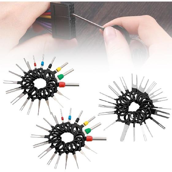 Комплект для выталкивания клемм, 2024 Обновленный автомобильный инструмент для клемм Инструмент для снятия штифтов электрических клемм Проводной штифт, Набор инструментов для снятия клемм