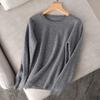 Women Sweater Solid Color Round Neck Long Sleeve Slim Fit Top Casual Autumn Winter Knitting Tops Travel Daily Wear
