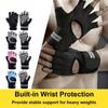 1Pair Weight Lifting Gloves Breathable Workout Gloves with Wrist Support for Gym, Exercise, Pull Ups, Full Palm Protection