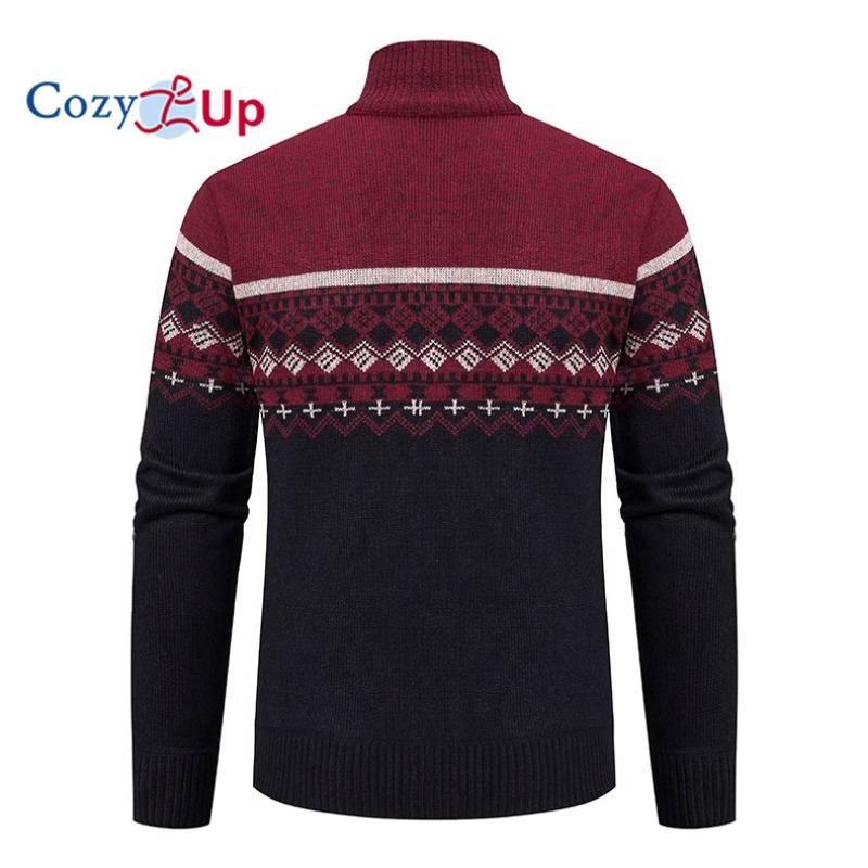 Cozy Up Свитера для мужчин, мужской кардиган на молнии, повседневный вязаный свитер с воротником-стойкой и карманами, куртки для мужчин