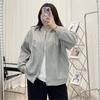 Plus Size Women's Smiley Face Printing Jacket Autumn Loose Long Sleeve Sweatshirt Crew Neck Hoodie Casual Tops