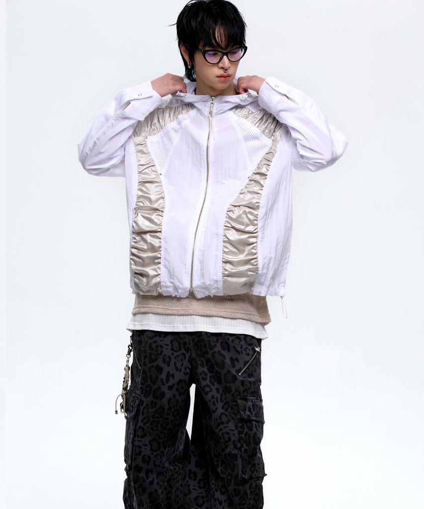 Rssc Curvy Incision Wrinkle Windbreaker - White
