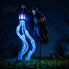 Weather Resistant Holiday Stakes Halloween Soul Harvester Solar Garden Stake Light, Animated Ghost Lantern with Decorations for Night Flowing