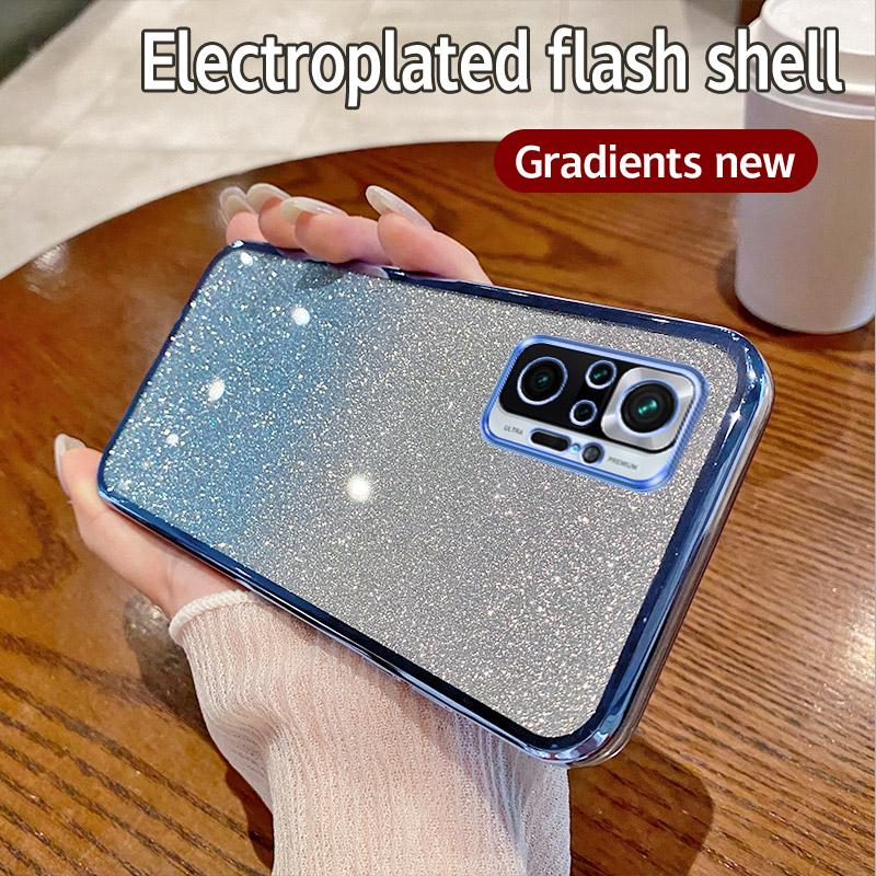 Чехол для Xiaomi Redmi Note10 Pro Чехол для телефона Redmi Note 10 Pro Max с блестящим покрытием, силиконовый объектив камеры, мягкая задняя крышка