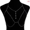 Cross Chest Breast Belly Body Chain Necklace For Women Girls Bra Wedding Sexy Ball Body Jewelry Prom Party Deco Accessories