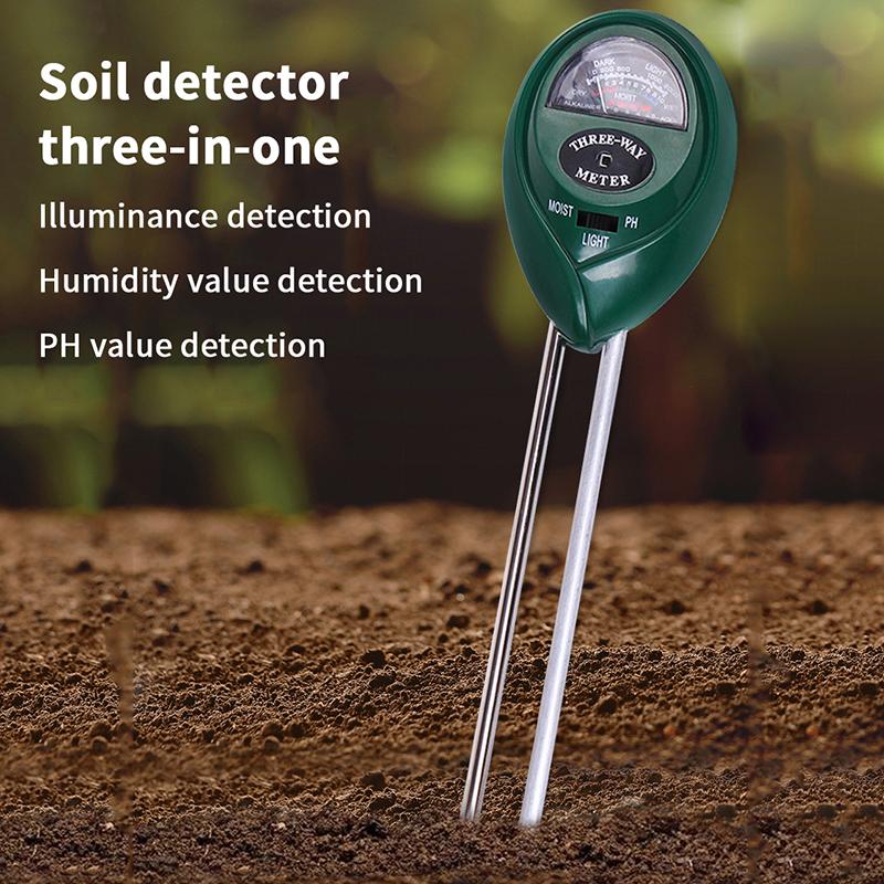 Plant Test Flower Instrument Tool 3 In 1 Soil Meter Moisture Light Ph Testers With 2 Probes Soil Monitor For Garden