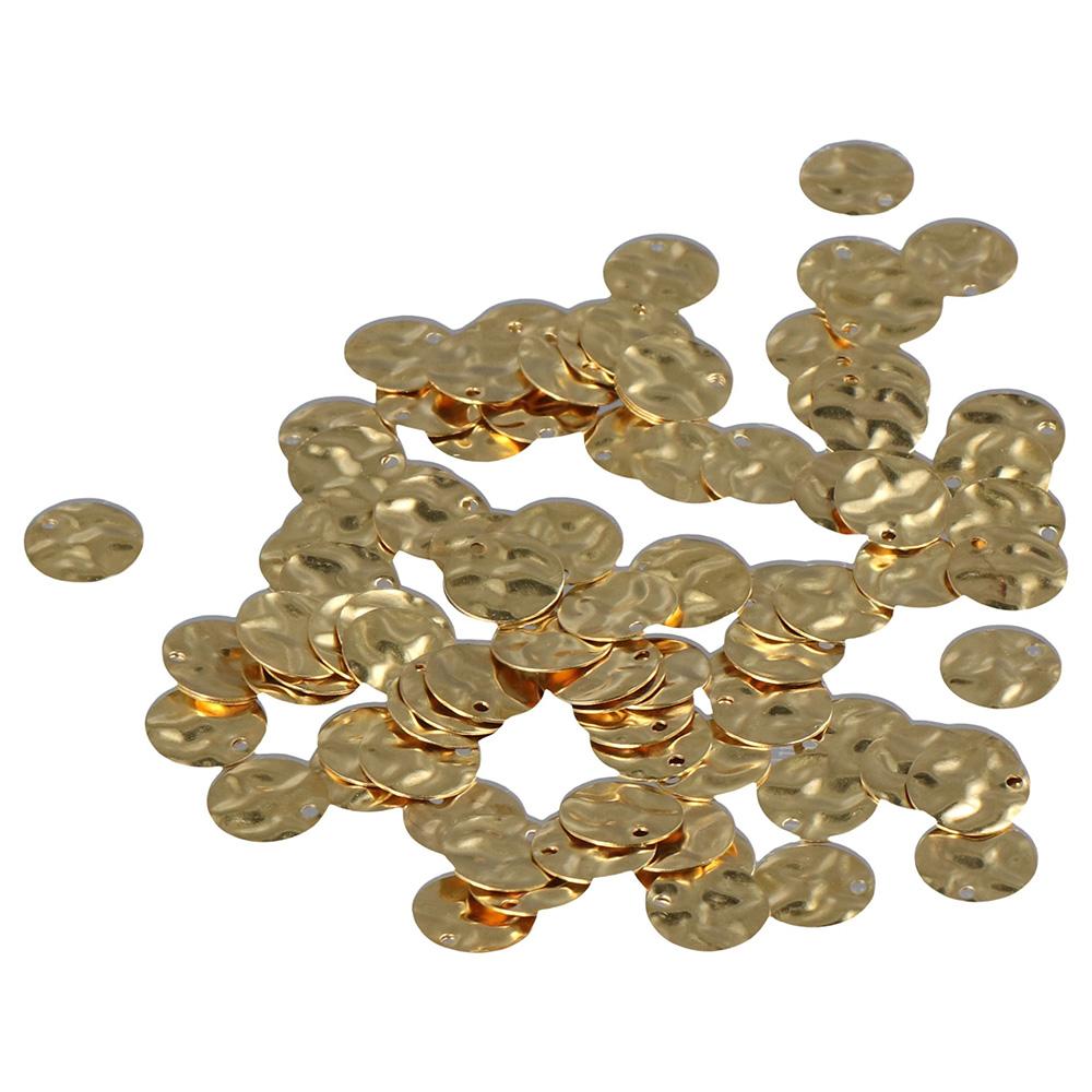100 шт. золотая монета золотые подвески круглые плоские штампованные пустые подвески ожерелье подвески золотой браслет