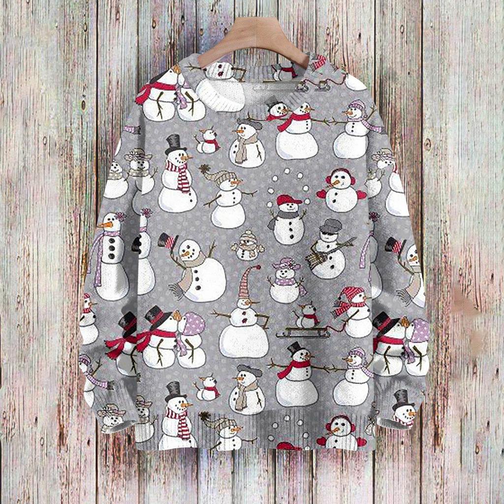 Christmas Sweatshirts For Women Knit Sweater Cute Shirt Fall Crewneck Pullover Tops