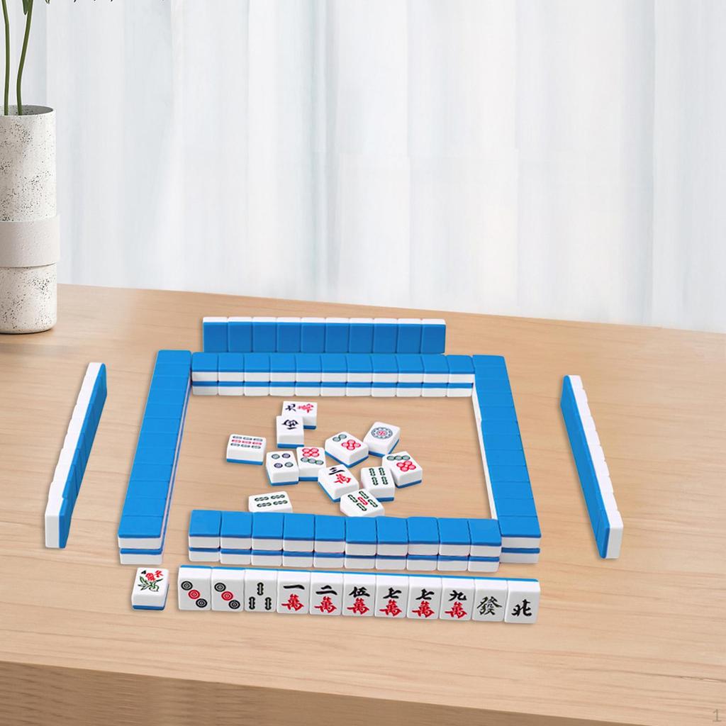 144 Pieces Chinese Version Game Set Mini Mahjong Tiles Party Supplies Classic Board Portable