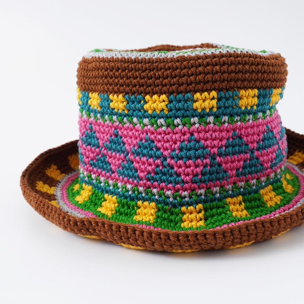 Raw Wool Itohenlab Knitting Kit Braided Brim Hat #10-1