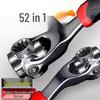 52-in-1 Multifunctional Rotating Socket Wrench, Adjustable 8-19mm Hexagonal Ratchet