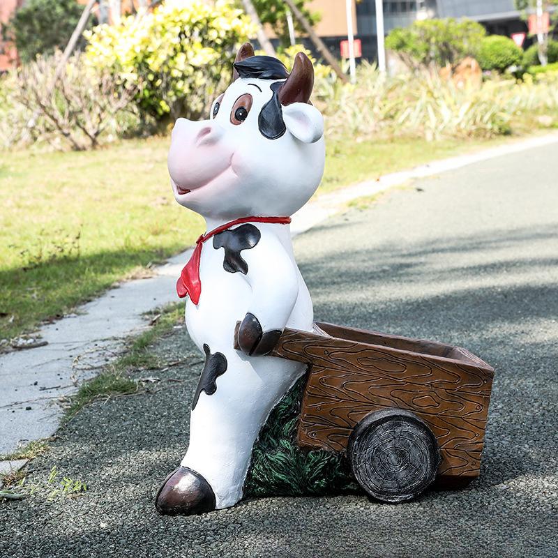 Американская креативная тележка для коровы, напольные украшения для цветочных горшков, вилла, домашний сад, внутренний двор, ландшафтный дизайн, высококачественное украшение