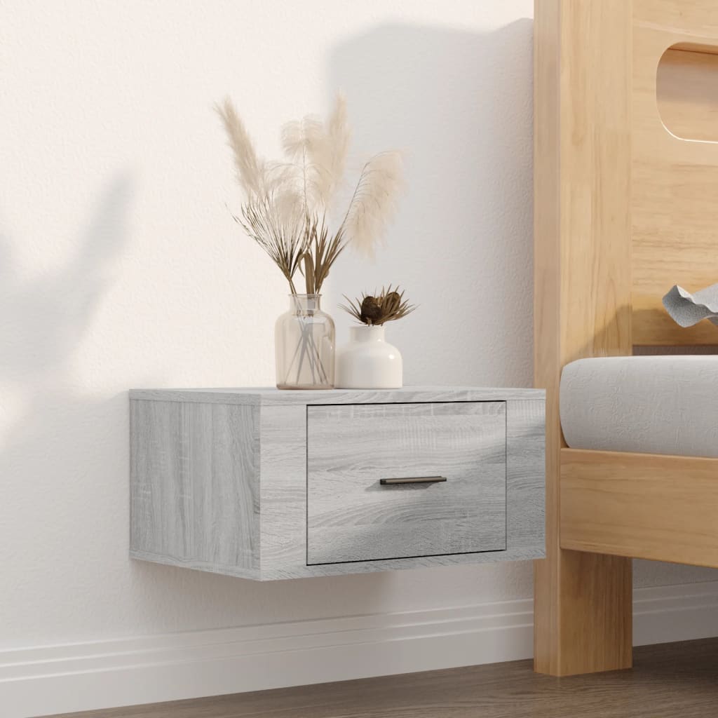 Wall Mounted Nightstand Gray Sonoma 50 x 36 x 25 cm