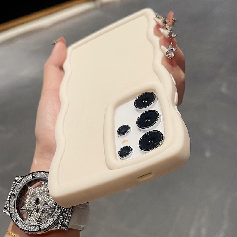Luxury Wavy Pattern Candy Phone Case For Samsung S24 S23 S22 Ultra Plus A55 A54 A53 A52 S21FE S20FE Soft Silicone Cases Cover