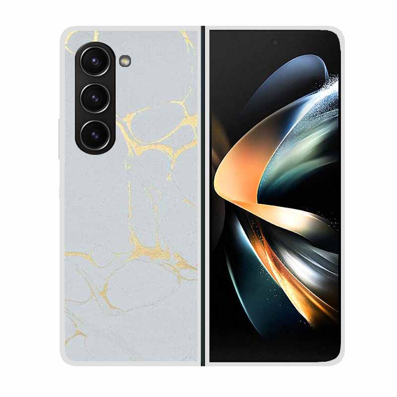 For Samsung Galaxy Z Fold 5 ZFold5 Cases Marble Transparent Shockproof Protection Hard Back Cover For Samsung Z Fold 5 5G Cases
