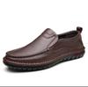 Fashion Breathable Genuine Leather Men Shoes Summer Slip On Loafers Man's Casual Leather Shoes Blue Flats Driving Male Shoes Moccasins