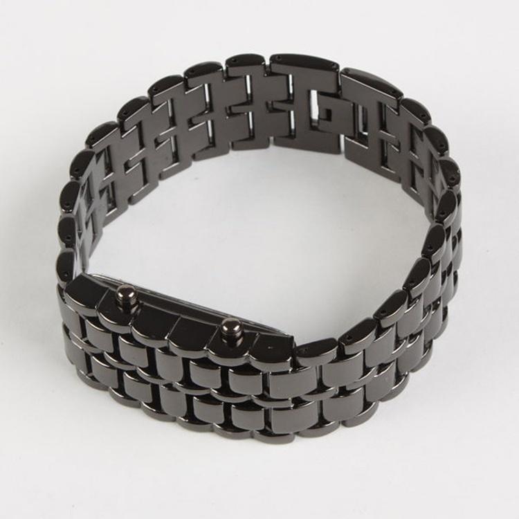 Светодиодные цифровые металлические часы в стиле лавы, железный черный браслет, вдохновленные часами