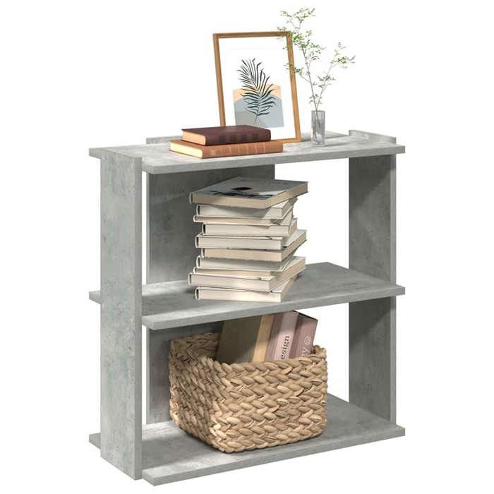 VidaXL 3-Tier Bookcase Concrete Grey 60x30x60 Cm Engineered Wood, Shelf, Book Shelf, Storage Shelf, 860250