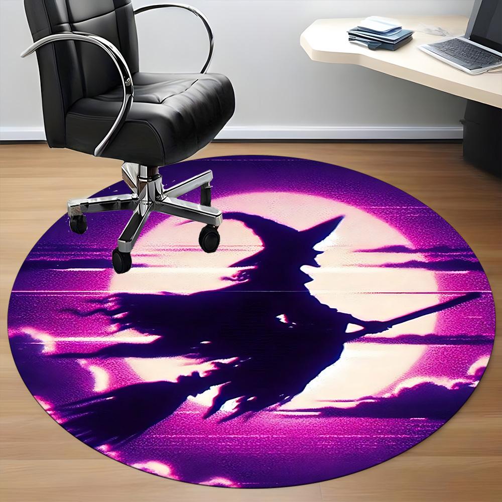 1pc Witch Moon Office Round Area Rug, Under Office Chairs Bedroom Living Room Home Decor, Room Deco, Available in Various Sizes