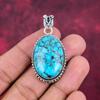 Подвеска из драгоценного камня ручной работы с синей бирюзой, антикварная ювелирная подвеска из стерлингового серебра 925 пробы, для подарка на помолвку