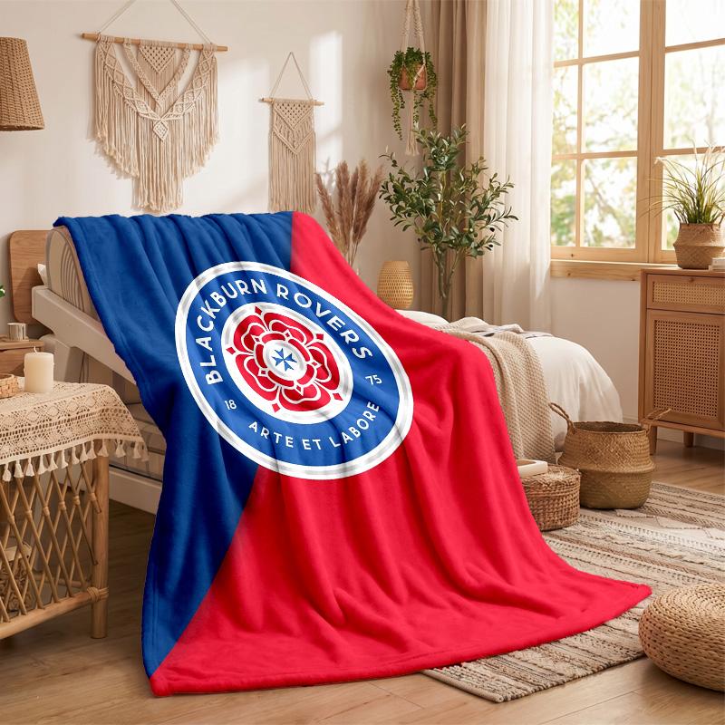 Blackburn Rovers Football Print Flannel Blanket Soft Warm Sofa Bed Throw Blanket For Home Office Bedroom