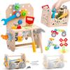 HIWO Assembly Toy 4in1 Montessori Wooden Boy Girl Toy 3456 Years Old Tool Carpenter Toy Set Wooden Toy Ranking Educational Toy Teaching Material