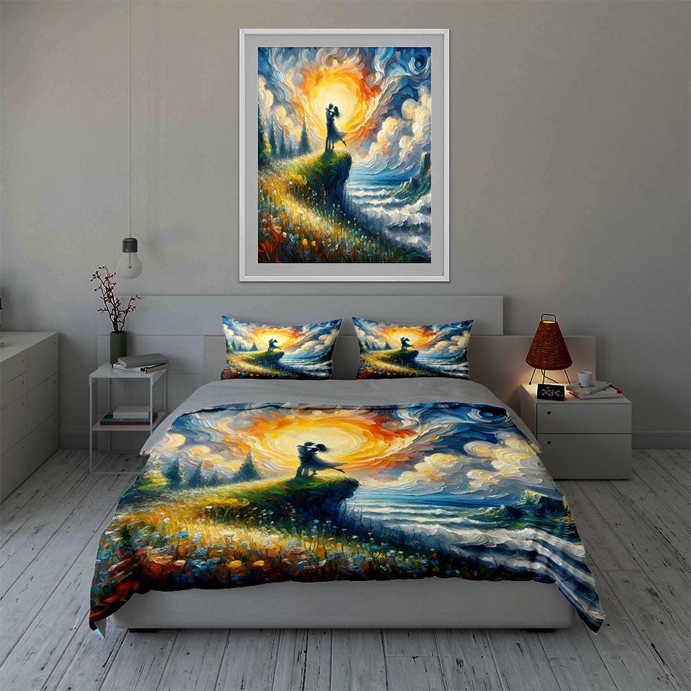 Colorful romantic scenery. Bedding Duvet cover sets Duvet covers Pillowcases gifts (1 * Duvet Cover 2 * Pillowcases, without duvet insert)