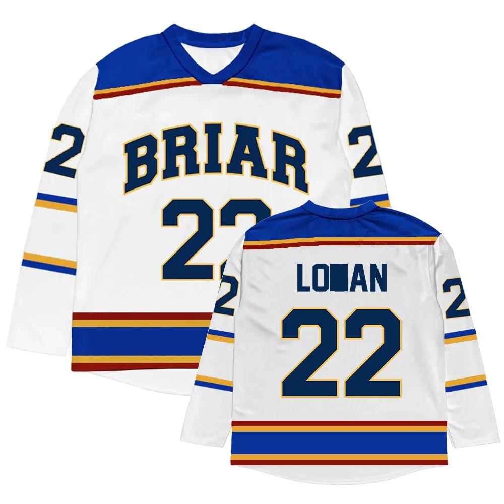 Мужская и женская футболка с длинным рукавом Off Campus Briar University Hockey Jersey Graham 44 22 DI LAURENTIS 66 Tucker46 Design T-shirt Print