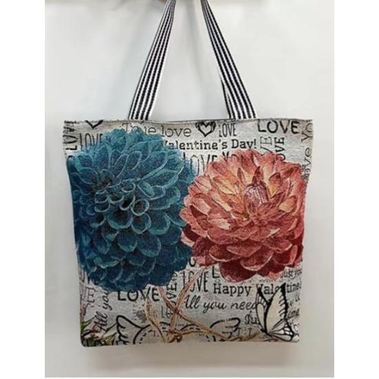 Harajuku Style Cartoon Canvas Bag, Literary Large-Capacity Shoulder Bag, Linen Trendy Cool Ethnic Style Women'S Bag