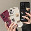 Note11 Милый 3D Медведь Кофе Жидкий Силикон Чехол Для Xiaomi Redmi Note 11 Pro 11pro 11s 4g Note11pro Мультяшный Мягкий Чехол Note11s