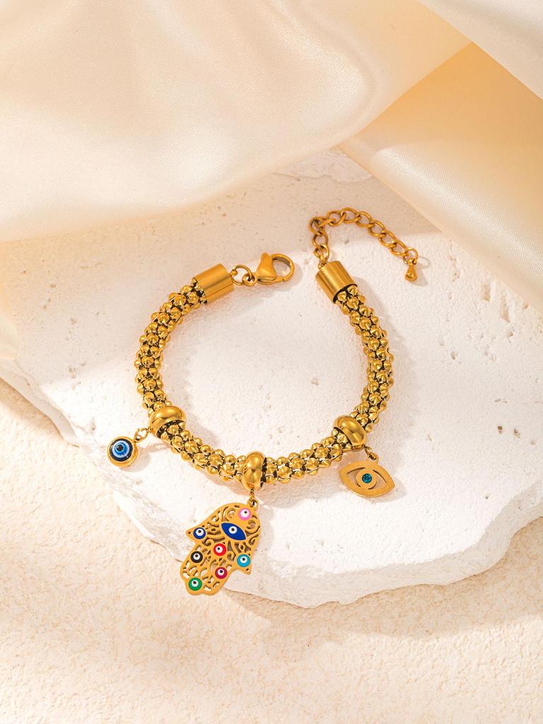 Комплект женских украшений из нержавеющей стали: Не тускнеющее ожерелье, серьги и кольцо - Модные аксессуары