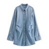 2025 Spring Women's Slimming Denim Shirt Dress: Waist-Cinching and Versatile