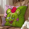 green cute Happy HTF Tree Friends Pillow Case Square DoubleSided Printing Short Plush Sofa Cushion Cover Bedroom Bedside Pillow