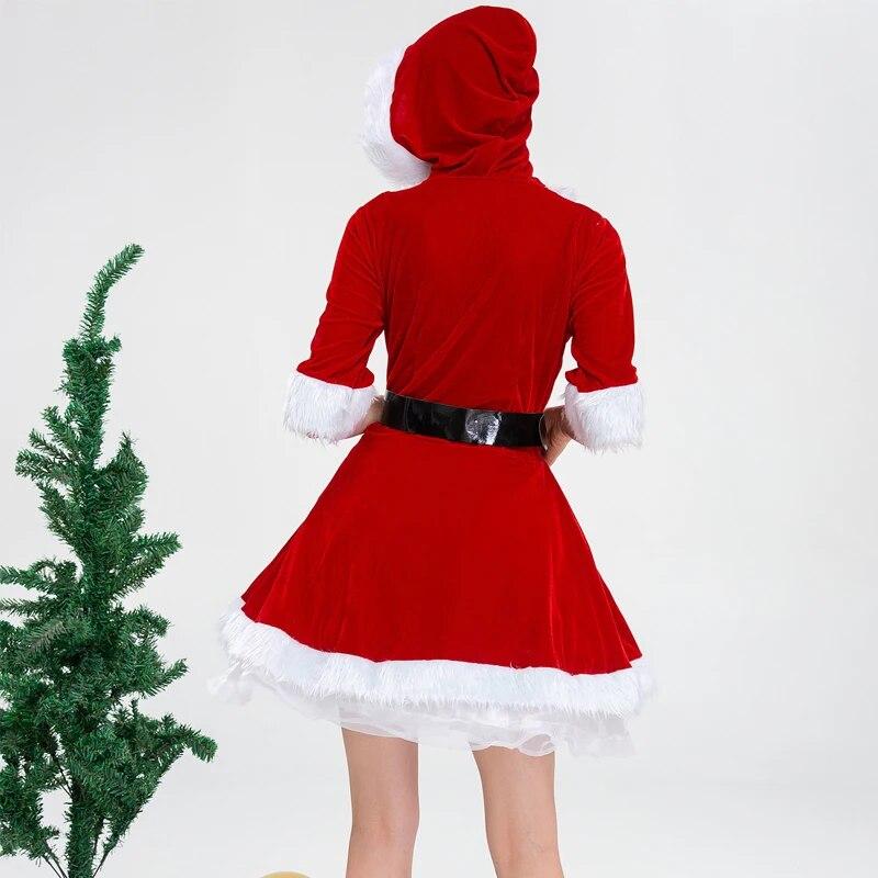 Мисс Клаус платье костюм женское рождественское нарядное праздничное платье сексуальные наряды Санта-Клауса толстовка Санта-Клаус Милая костюмы для косплея