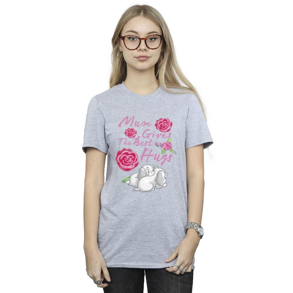Disney Womens/Ladies Lady And The Tramp Mum Hugs Cotton Boyfriend T-Shirt