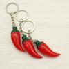 3Pcs Fashion Unisex Resin Red Chili Key Chain Key Ring for Bags Accessories