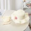 Flower 2-8 Years Wide Brim Straw Bag Cap Set Sun Hat Fisherman Hat Children Beach  Hats