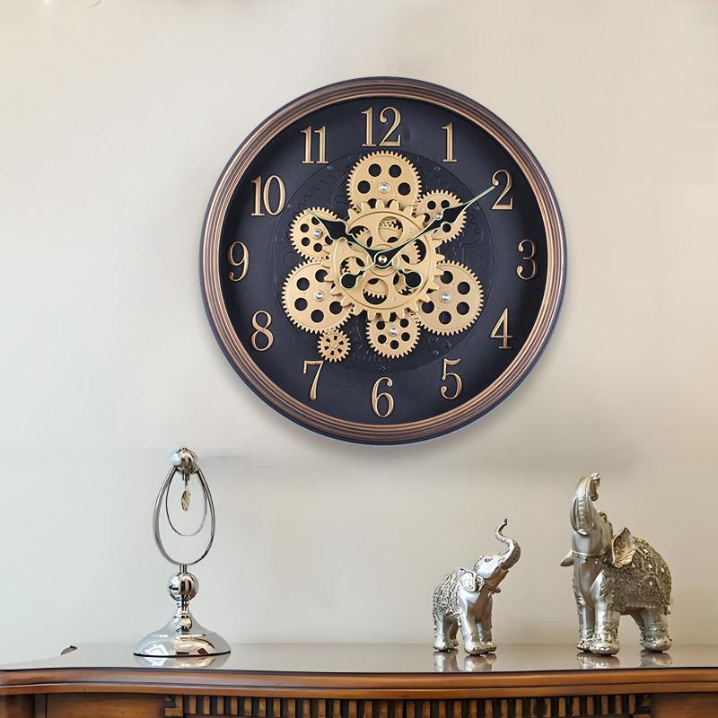 Индустриальный стиль Ретро Стимпанк Шестеренки Механические Пластиковые Креативные Настенные часы Кабинет Кафе Декоративные часы