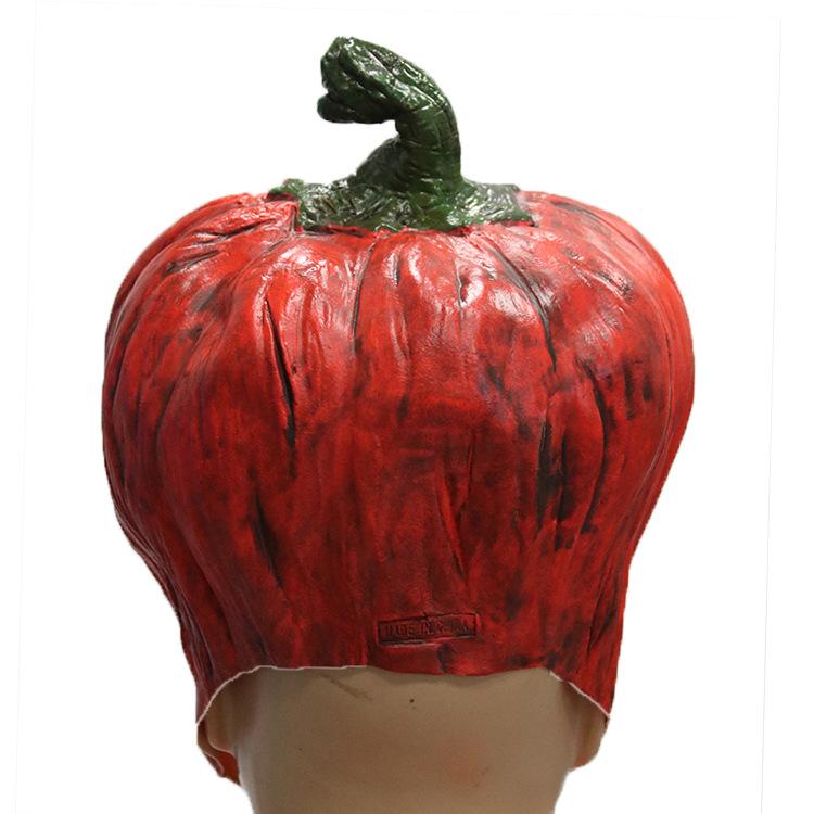 Red Pumpkin Mask Halloween role-playing cospla Latex pumpkin headgear horror prop ghost