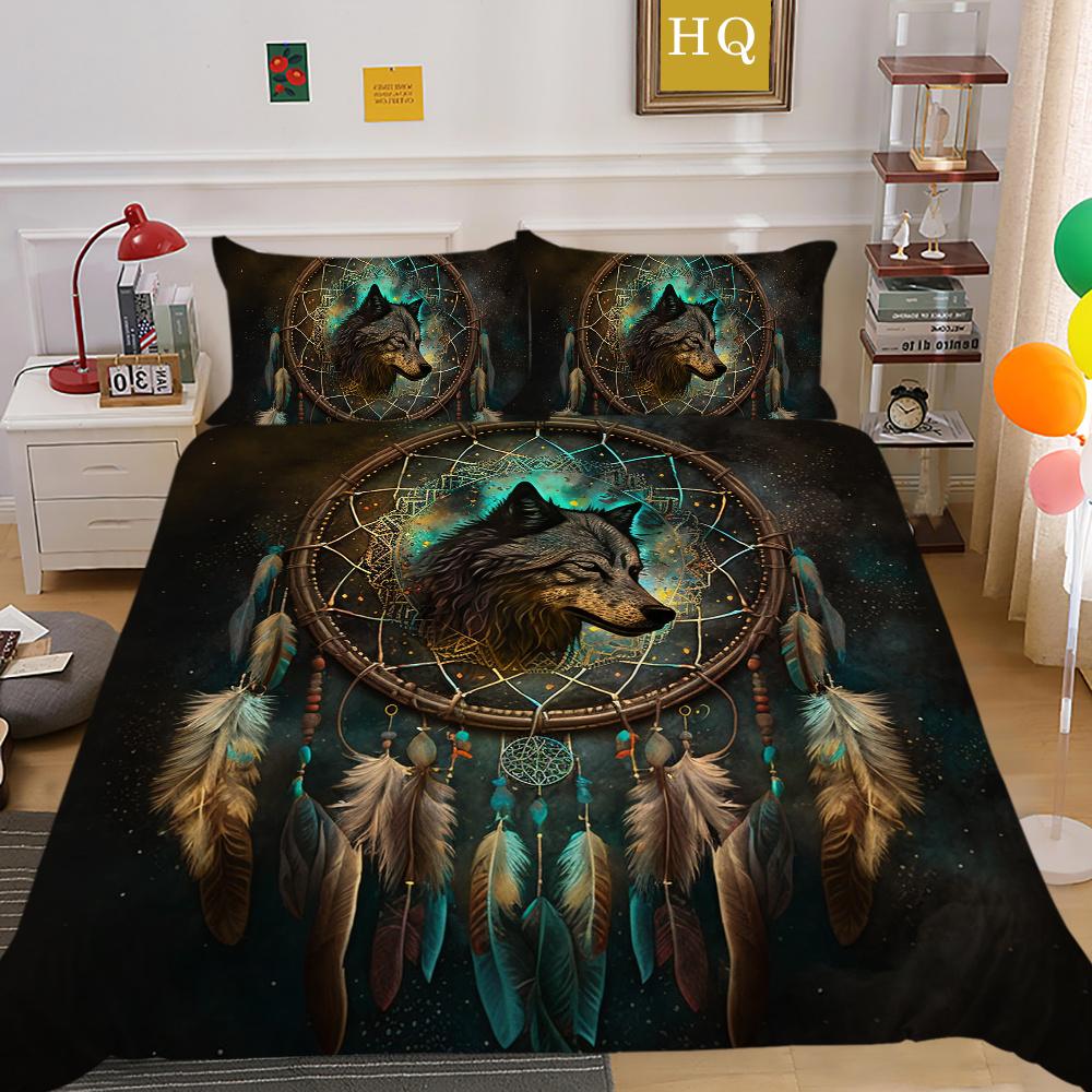 Пододеяльники с принтом волка King Size, комплект постельного белья из микрофибры, мужской мягкий высококачественный домашний текстиль
