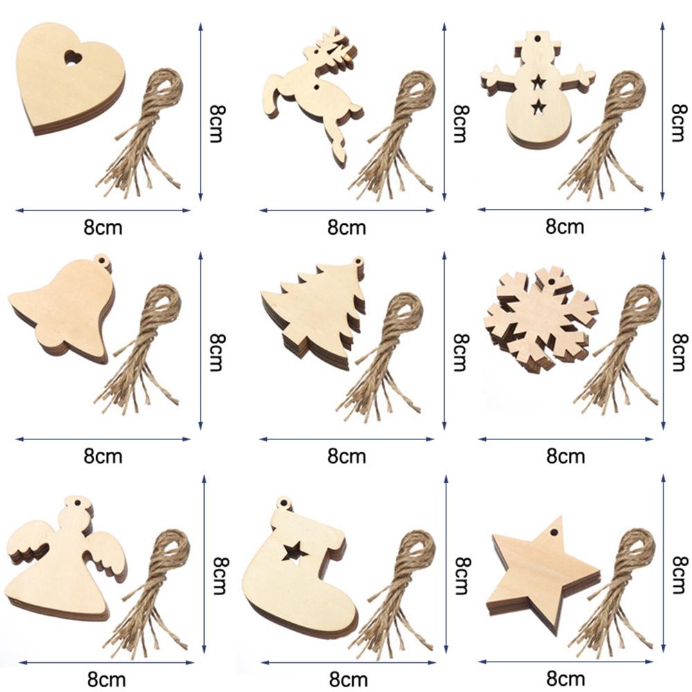 20 шт. Рождественские деревянные безделушки, круглые деревянные ломтики, деревянные диски, подвесные украшения, безделушки для поделок, украшения для рождественской елки